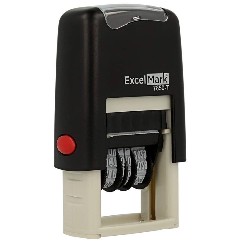 ExcelMark Emailed - Self-Inking Rubber Date Stamp - Compact Size - Black Ink - Image 1